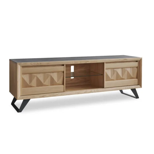 Meuble TV-Hifi 2 portes bois Enjoy Delta