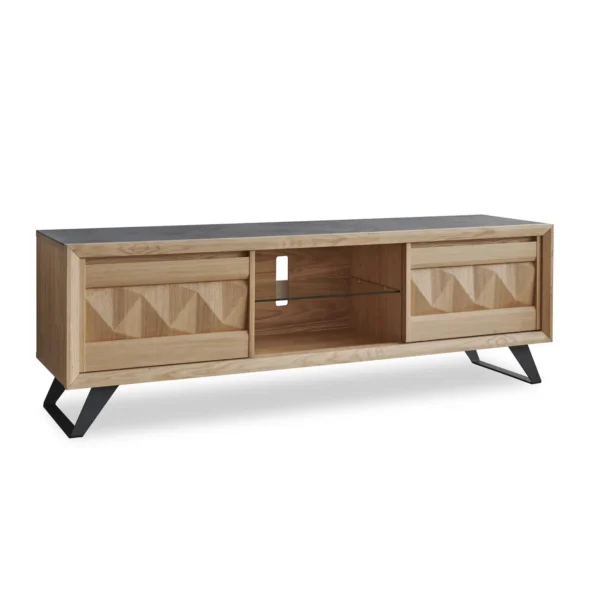Meuble TV-Hifi 2 portes bois Enjoy Delta