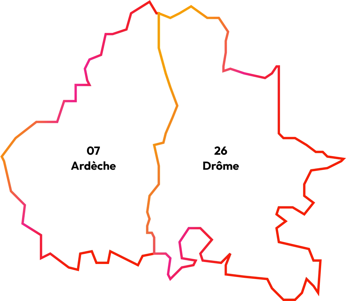 carte de la drome et de l'ardeche
